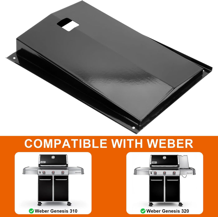 Grease Bottom Tray 62757 and Aluminum Catch Pan Kit for Weber Genesis 300 Series Front Knobs Models 2011 and Newer, Weber Parts