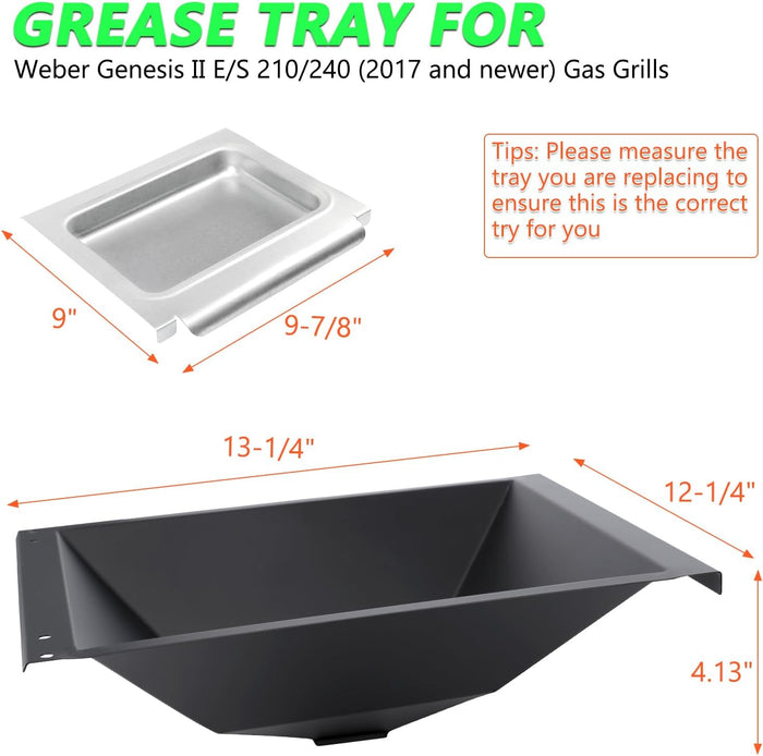 Grease Bottom Tray 66035 and Catch Pan 67047 Kit for Weber Genesis II 200 Series, Genesis II E/S-210, Genesis II LX E/S-240 Models 2017 and Newer