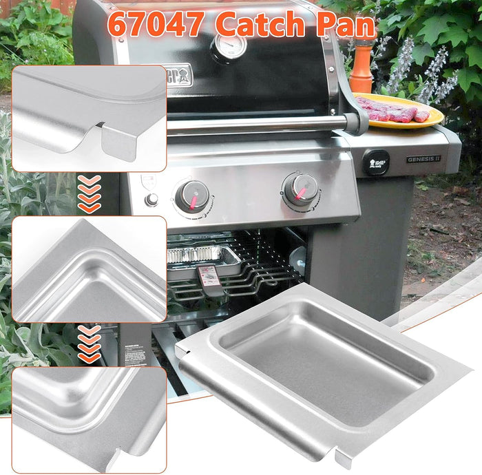 Grease Bottom Tray 66035 and Catch Pan 67047 Kit for Weber Genesis II 200 Series, Genesis II E/S-210, Genesis II LX E/S-240 Models 2017 and Newer