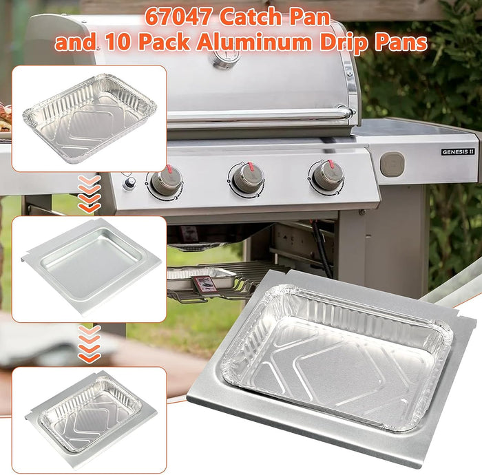 Grease Bottom Tray 66036, Catch Pan and Liners Kit for Weber Genesis II 300, 310, 315, 325, 335, 340 Series Models 2017 and Newer