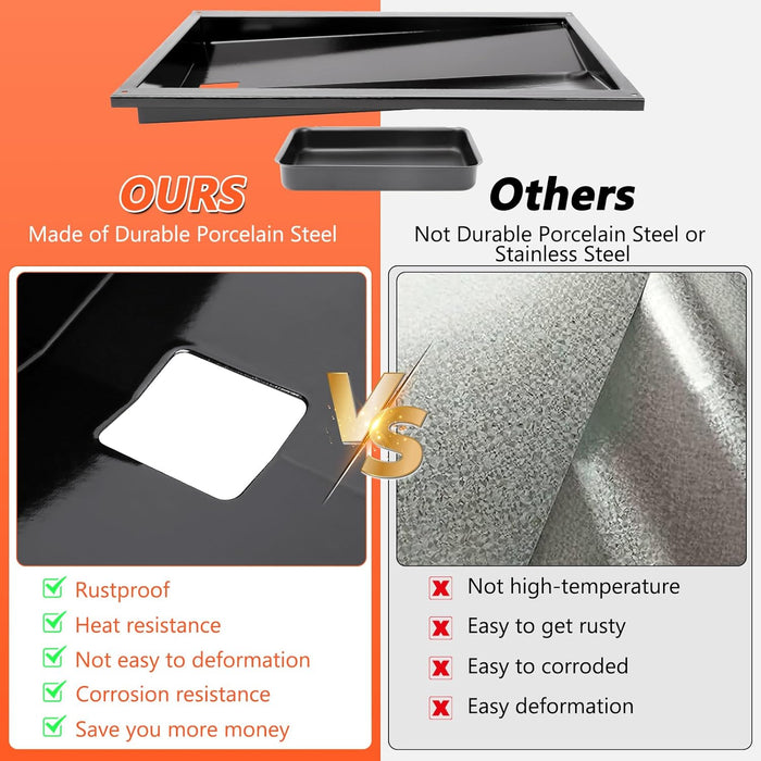 Grease Bottom Tray 67767/67758 for Weber Genesis 300 Series Side Knobs Models 2010 and before, 16" x 23 5/8"
