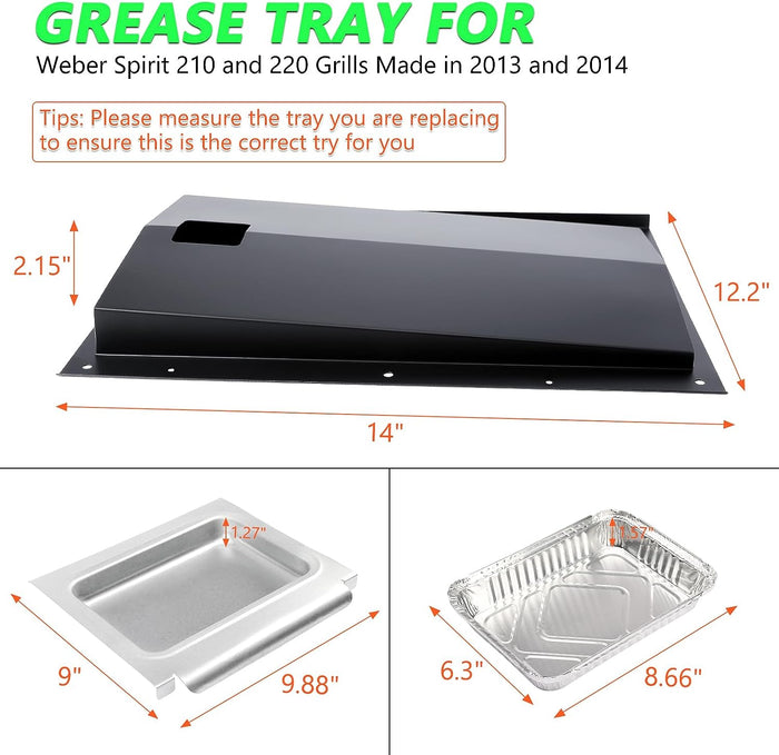 Grease Bottom Tray 69803, Drip Pan and Liners Kit for Weber Spirit 200, 210, 220 Series Models 2013 and newer Gas Grills