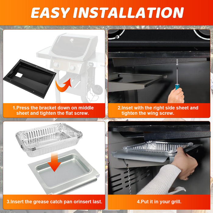 Grease Bottom Tray 69803, Drip Pan and Liners Kit for Weber Spirit 200, 210, 220 Series Models 2013 and newer Gas Grills