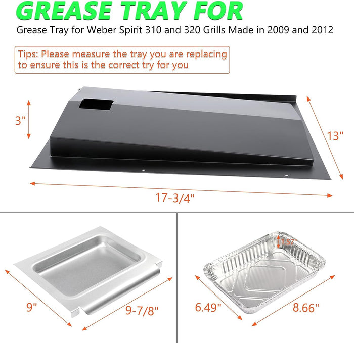 Grease Bottom Tray 91354 and Catch Pan 67047 for Weber Spirit 300 Series 310 and 320 Models 2009 to 2012