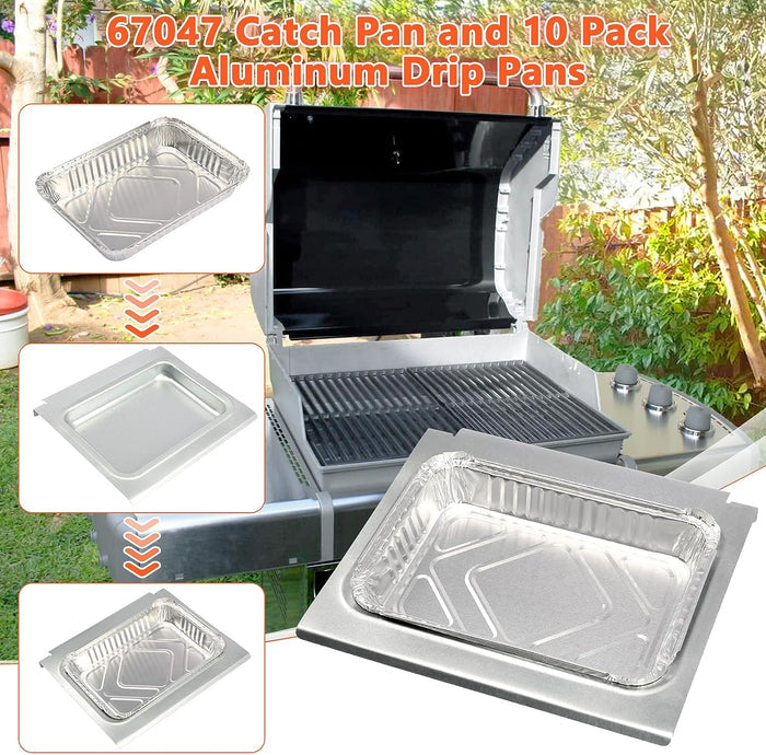 Grease Bottom Tray 91354 and Catch Pan 67047 for Weber Spirit 300 Series 310 and 320 Models 2009 to 2012