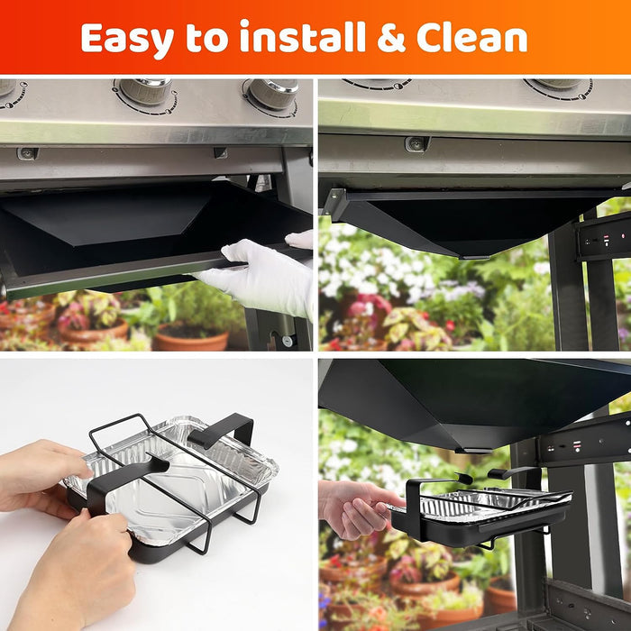 Grease Bottom Tray 99251, Drip Pan and Liners Kit for Weber Spirit 200 Series (Side Knobs), Spirit E-210, Genesis Silver A, Spirit 500