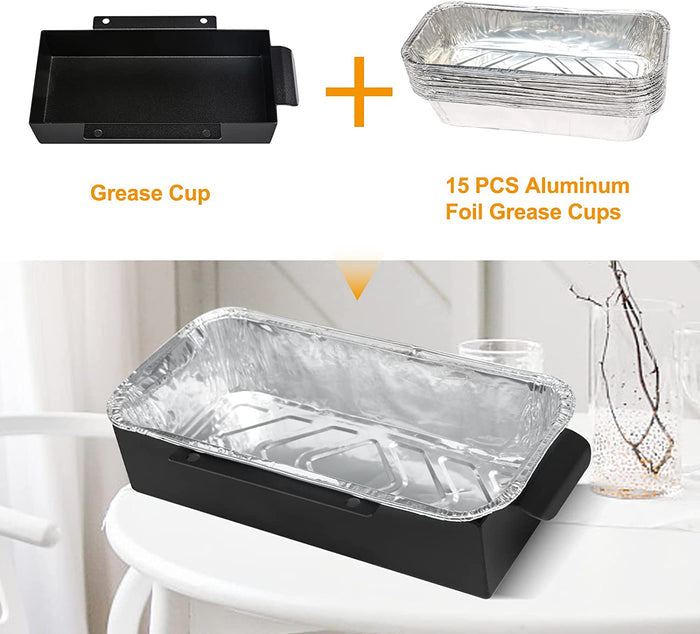 Grease Drip Pan Bucket for Char-Broil 4 Burner Gas Grills with Aluminum Liners Kit, fits G416-0015-W1