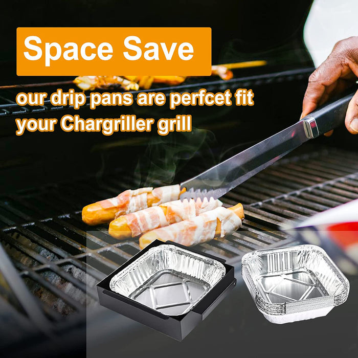 Grease Drip Pan Bucket & Liners Kit 7518 for Most Char-Griller Smoker Charcoal Gas Combo Grills