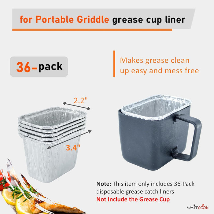 Grease Drip Pan Liner for Pit Boss PB336GS and PB200GS Portable Flat Top Griddles, Pack of 36