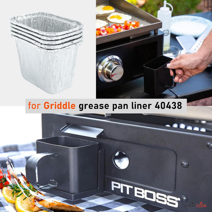 Grease Drip Pan Liner for Pit Boss PB336GS and PB200GS Portable Flat Top Griddles, Pack of 36