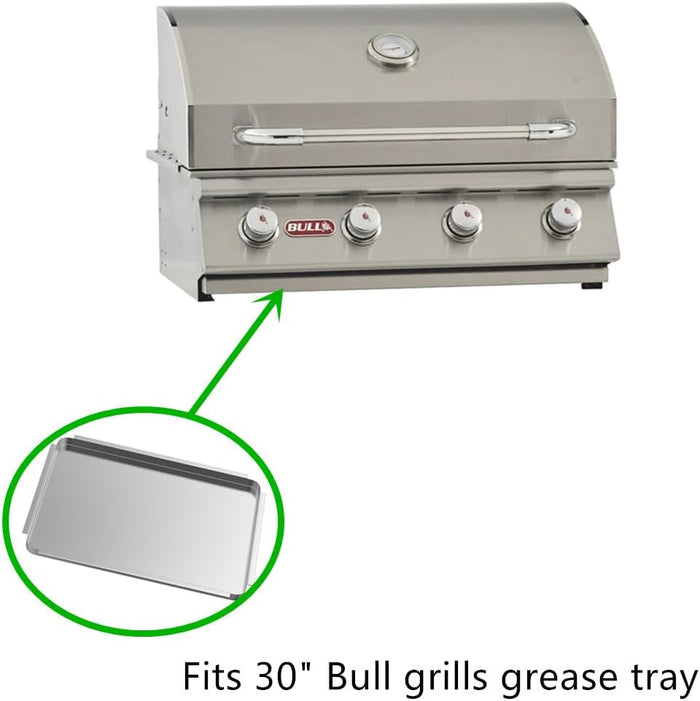 Grease Tray Liner for Bull 30" Grills, Stainless Steel Grease Drip Pan 24268