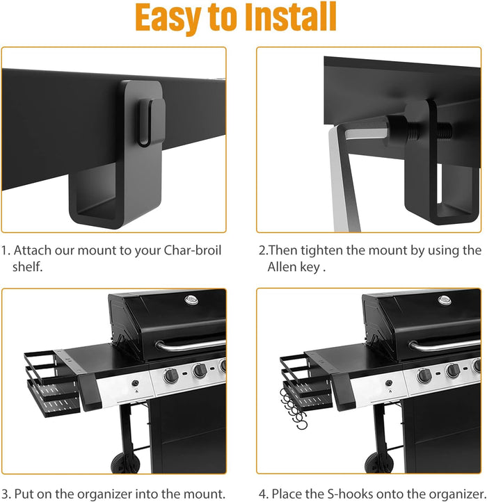Griddle Caddy Storage Box for most Char-Broil 2/3/4 Cabinet Style Gas Griddles, with an Allen Key