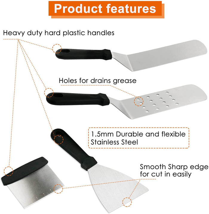 Camp Chef Griddle Flat Top Accessories Kit, Hibachi Tool Set
