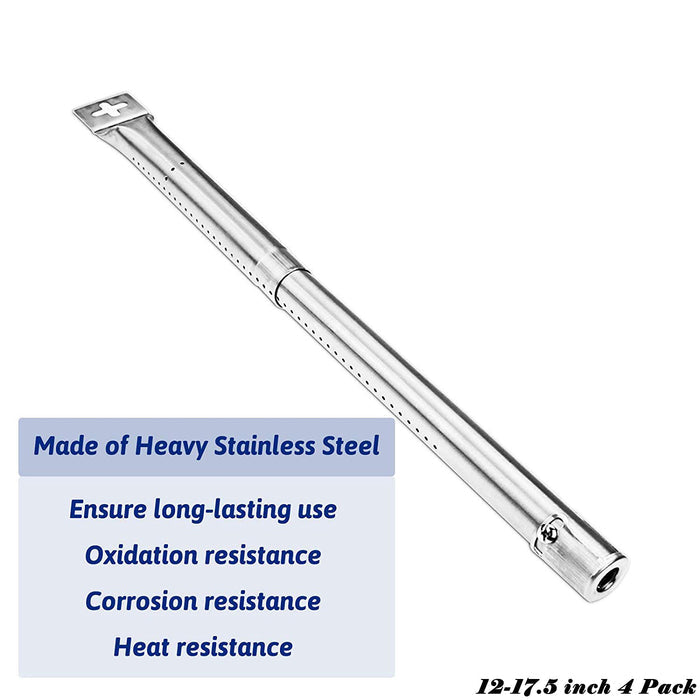 MASTER FORGE 12"-17.5" & 14.09"-20.39" Grill Burners Stainless Steel Replacement Parts
