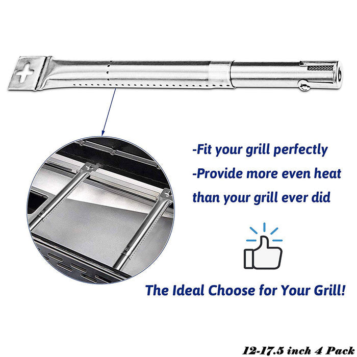 MASTER FORGE 12"-17.5" & 14.09"-20.39" Grill Burners Stainless Steel Replacement Parts