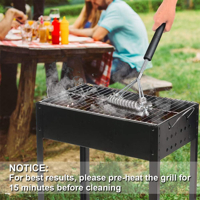 Grill Brush Bristle Free & Wire Combined BBQ Brush, Safe & Efficient Grill Cleaning Brush, 17" Grill Cleaner Brush for Grill Grates, BBQ Accessories