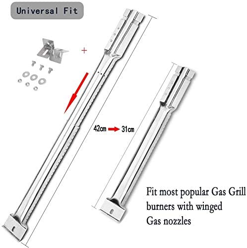 Grill Burner Adjustable 4 Pack from 12.2 to 16.5 inch/ 31 to 42 cm for Most BBQ Gas Grills