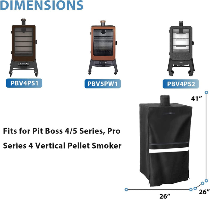 Grill Cover 73351 for Pit Boss Pro Series 4 Vertical Smoker (PBV4PS1), Black