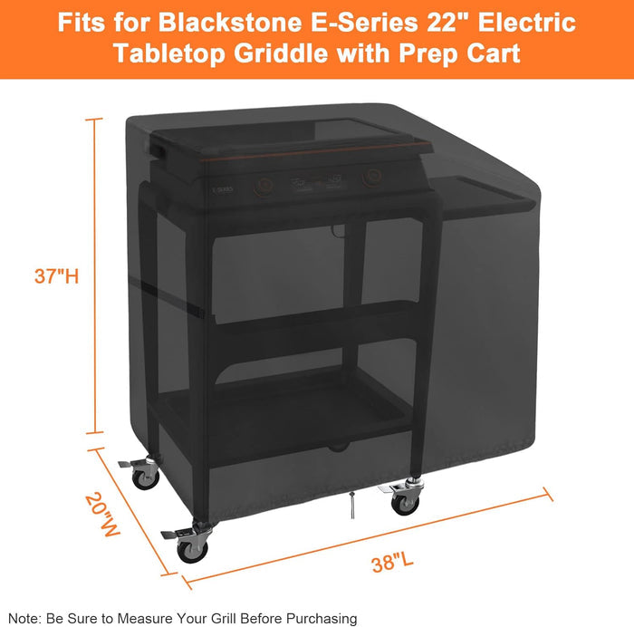 Grill Cover for Blackstone E-Series 22" Electric Tabletop Flat Top Griddles with Prep Cart