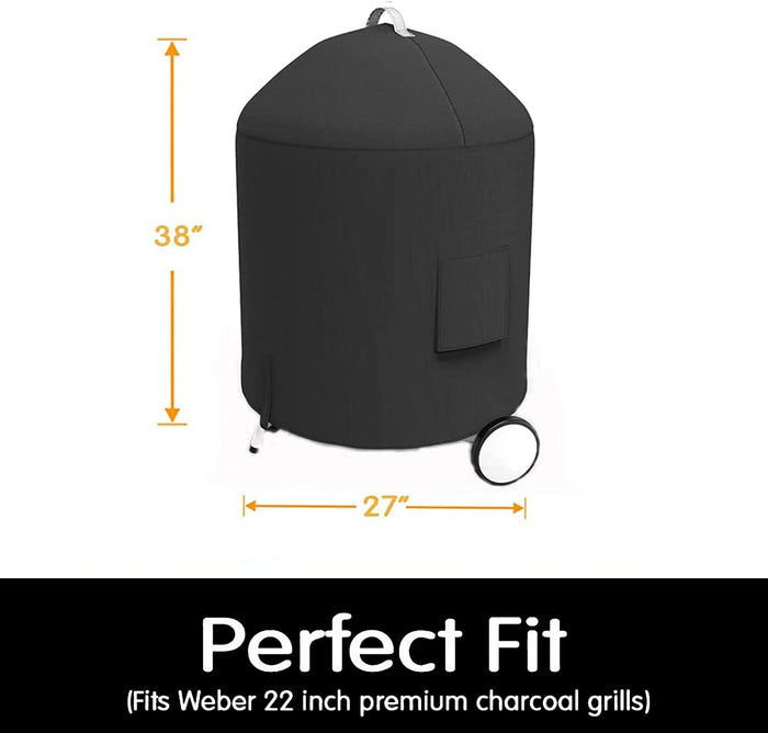 Grill Cover for Char-Broil 20" Vertical Cylinder Bullet Smoker, 27.5”Dia x 38”H