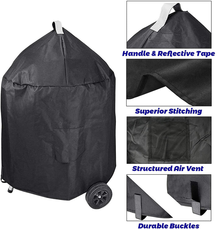 Grill Cover for Cuisinart 16", 18" Vertical Charcoal Smoker, Waterproof 24"W x 35"H