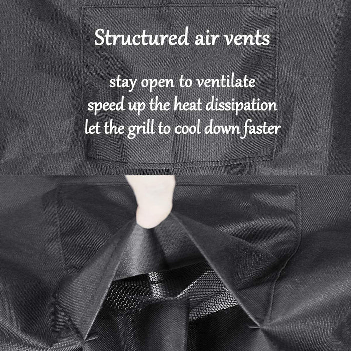 Grill Cover for Cuisinart 16", 18" Vertical Charcoal Smoker, Waterproof 24"W x 35"H