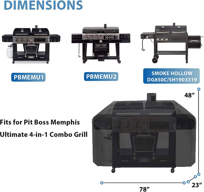 Grill Cover for Masterbuilt Smoke Hollow 4 in 1 Combo PS9900, PS9500, 8500, 6800, 6500, 3500, TC3718, DG1100S, SH7000, 47180T, SH5000, GC7000 Grills