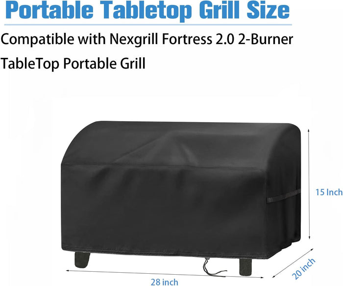 Grill Cover for Nexgrill Fortress 2.0 2 Burner Tabletop Portable Grill