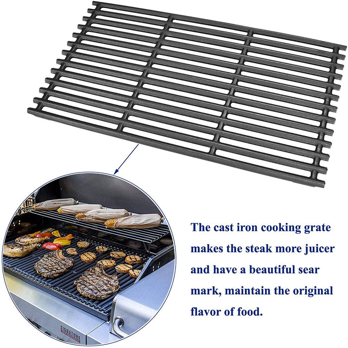 Grill Grates 3 Pcs for Walmart 555179228 Model, 17" x 28-1/2", Cast Iron Grill Replacement Parts