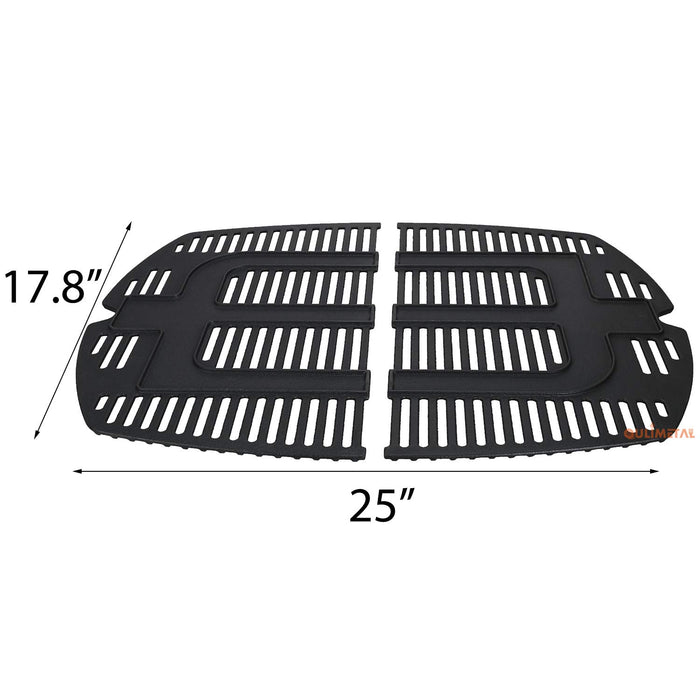 Weber 7646 Matte Cast Iron 25" Grill Cooking Grates Dimension 2 Pack