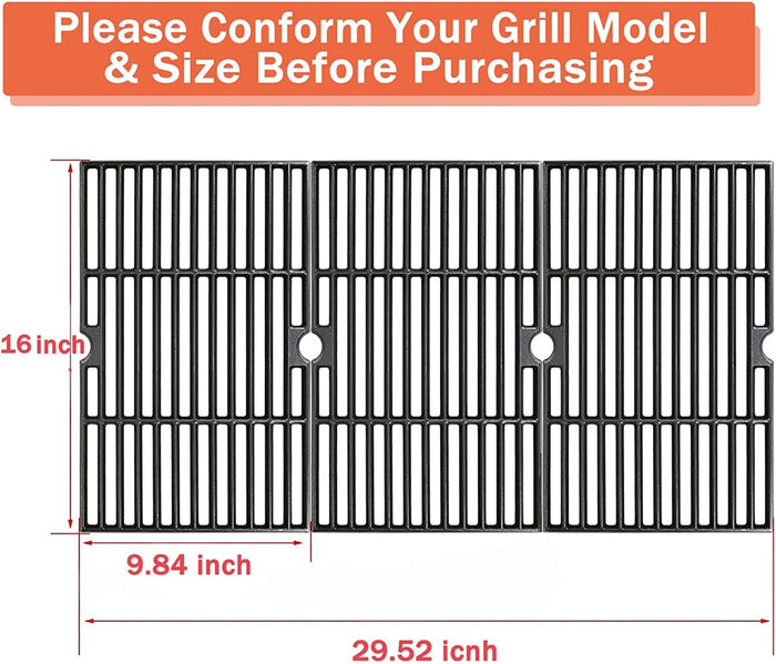 Grill Grates + Heat Plates Replacement Part Kit for Dyna-Glo DGF510SBP, DGF510SSP, DGF510SSP-D etc Grill