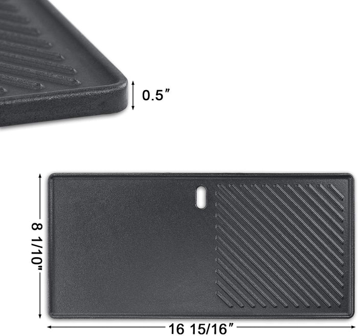 Grill Griddle Plate for Master Chef T420LP Model, 16 15/16 x 8 1/10", Grill Replacement Parts