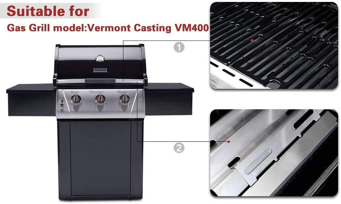 Grill Heat Plates for Great Outdoors Pinnacle TG475-2 TG475-2 Grills, 4Pcs Parts Kit 14 1/2" x 7 1/4"