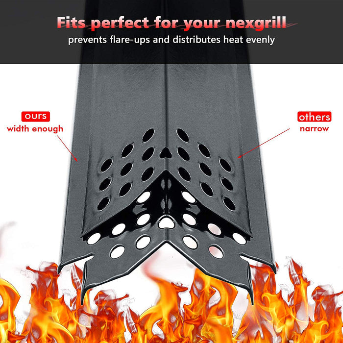Grill Heat Plates fits Nexgrill 720-0882A, 720-0888S, 720-0888N etc, 5 Pcs Kit 14.6 x 4.2 Inch