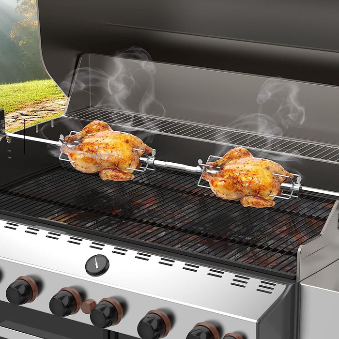 Grill Replacement Rotisserie Kit for 4-6 Burner Broil King, Broil Mate, Sterling, and GrillPro Gas Grills