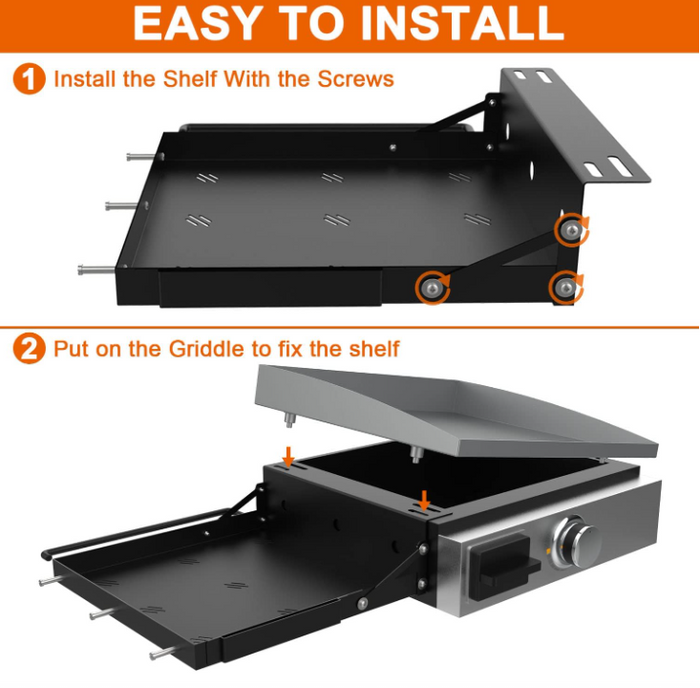 Grill Side Shelf for Blackstone 17" 22" 28" Table Top Griddle, 1517, 1650, 1971, 1813, 1832, 1666 Grills