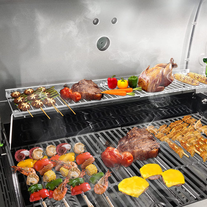 Grill Warming Rack for Char-Broil 3-6 Burner Gas Grills, 18-33'' Length x 7.5'' Width