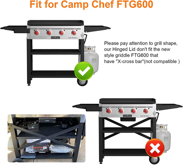 Hard Cover Hood Lid for Camp Chef FTG600 Flat Table Top Griddles