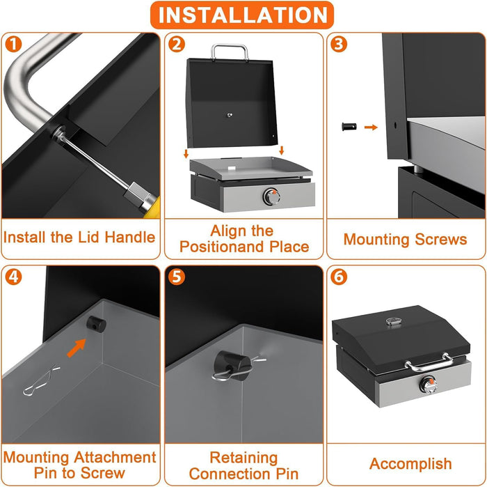 Hard Top Lid Cover for Blackstone Adventure Ready 1832, 1971 17 Inch Tabletop Griddles