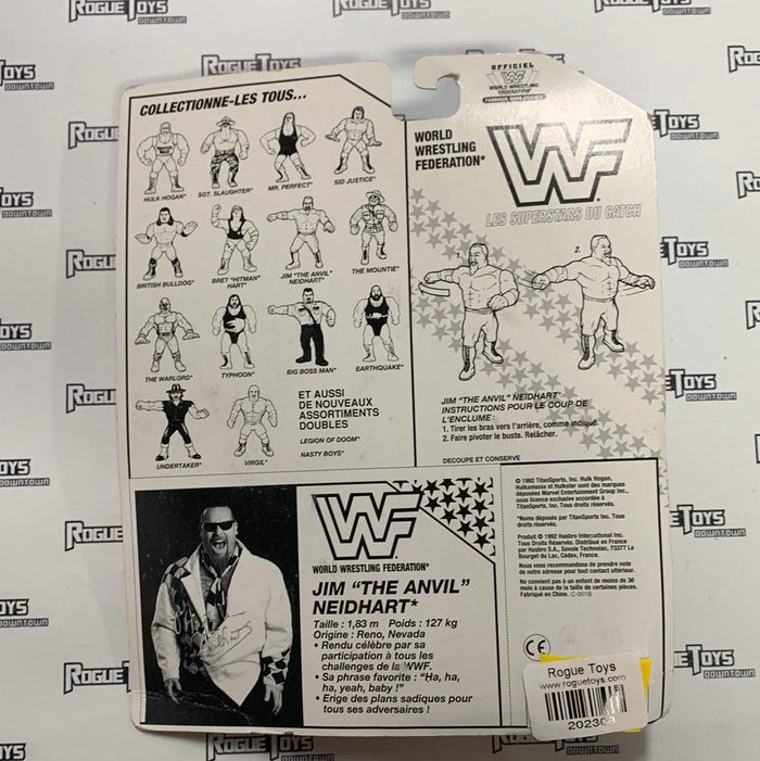 Hasbro 1992 Titan Sports WWF Jim “The Anvil” Neidhart (European Card) - Rogue Toys