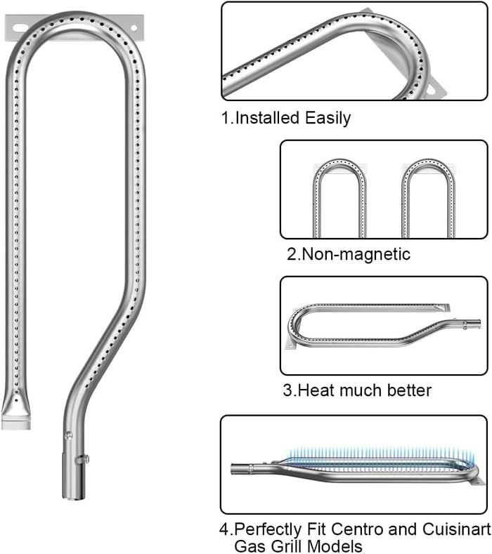 Heat Plates and Grill Burner Tube Kit for Cuisinart CGG-306 Tabletop Gas Grill