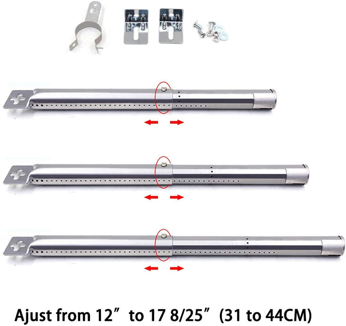Heat Plates, Burners and Carryover Tube Replacement Parts for Brinkmann 810-3660-F Gas Grill Models