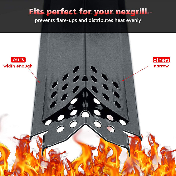 Heat Plates for Nexgrill 720-0830H, Porcelain Steel 4 Pcs Heat Tents Grill Parts