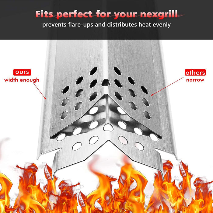 Heat Plates Kit for Expert Grill 720-0969, 720-0969E, 720-0969G, 720-0969GA, 720-0969GB 6 Burner Grills, Stainless Steel Flame Tamer