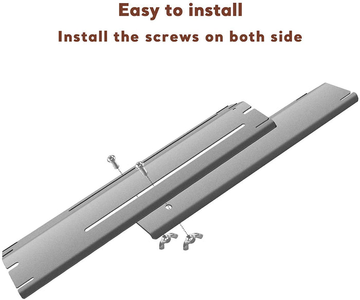 Adjustable Heat Plates Shield 4Pcs Kit for Grill King 810-9325-0 810-8425-S, 11.75 to 21" x 3.75''