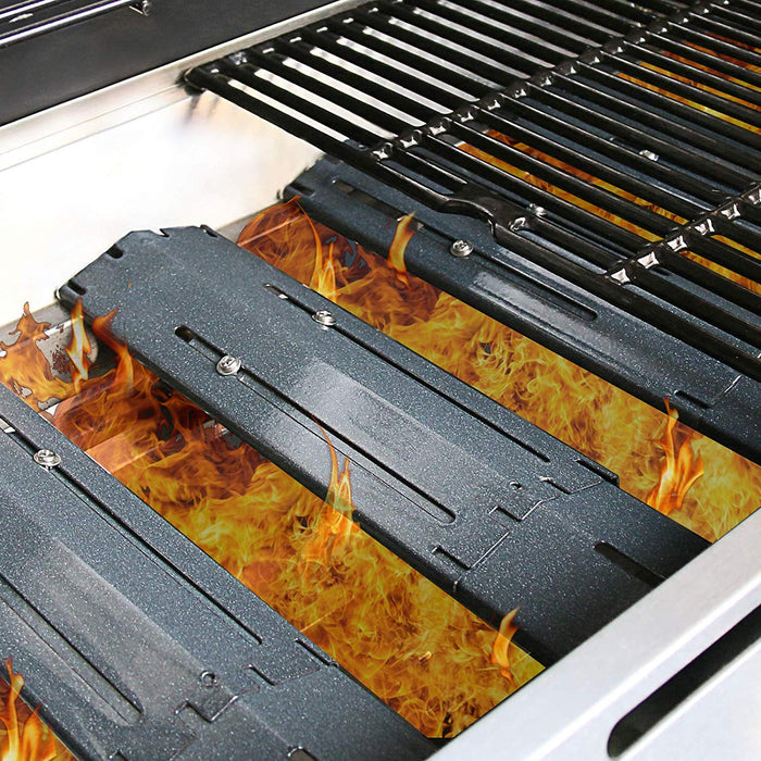 Adjustable Heat Plates Shield 4Pcs Kit for Grill King 810-9325-0 810-8425-S, 11.75 to 21" x 3.75''