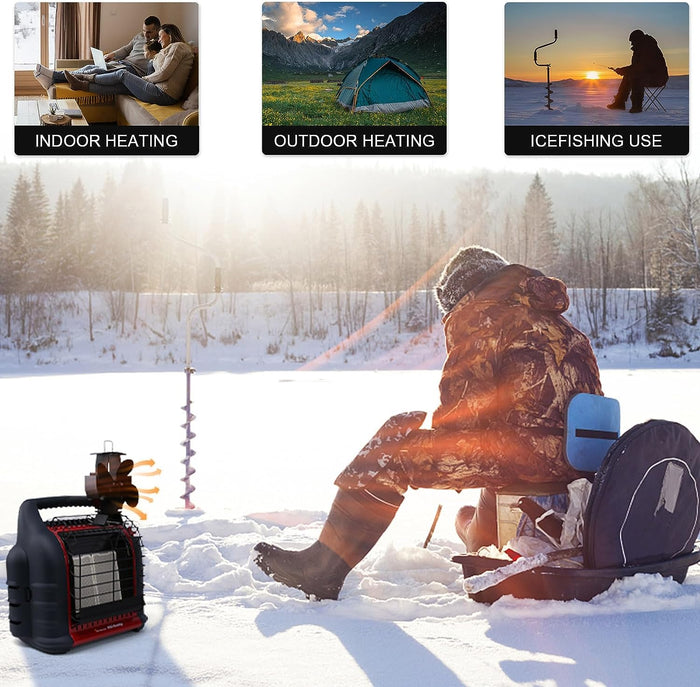 4 Blade Heat Powered Single Head Stove Fan and Stand for Wood/Log Burner/Fireplace