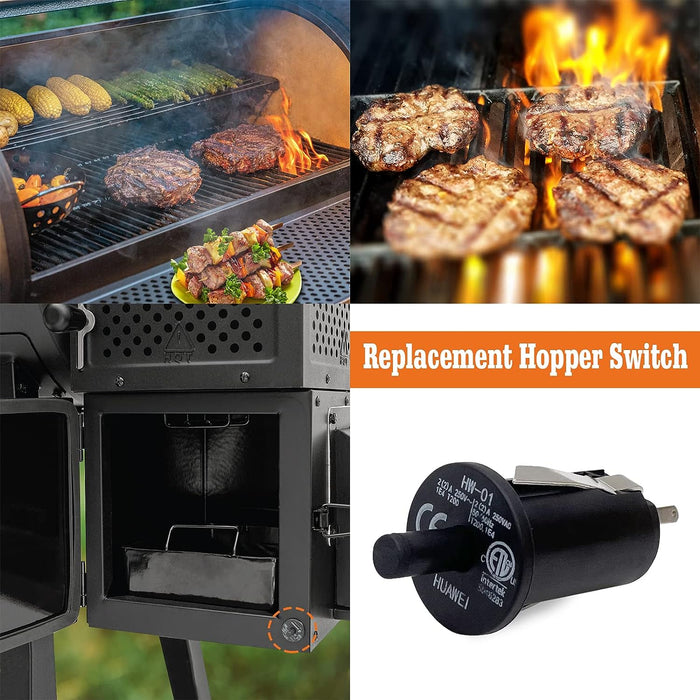Hopper Lid Door Switch fits for Char-Griller 9800 and 9804 Gravity Fed 980 Series Charcoal Grills