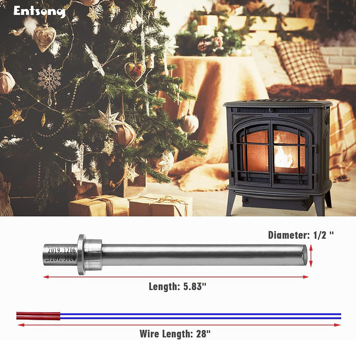 Hot Rod Igniter for Kozi Pellet Stoves, 300W 120V Replacement Part EC2-HA-120-AMP