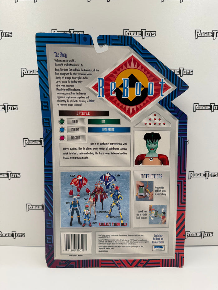 Irwin ReBoot Collectible Action Figures Dot w/ Cecil & Delete Disk